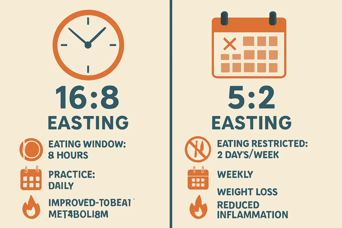 Comparison of 16:8 vs 5:2 fasting methods