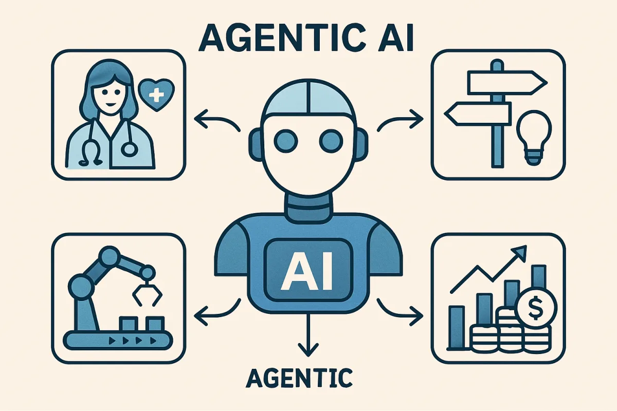 Illustration of Agentic AI showcasing autonomous decision-making.
