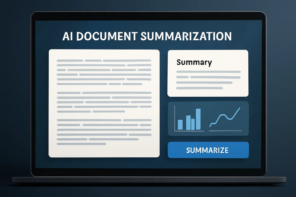 AI Document Summarizer Apps interface showcasing summarization features.