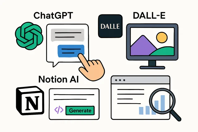 AI tools like ChatGPT, DALL-E, and Notion AI