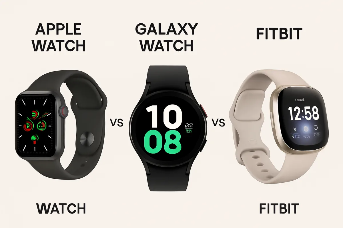 Comparison of Apple Watch, Galaxy Watch, and Fitbit