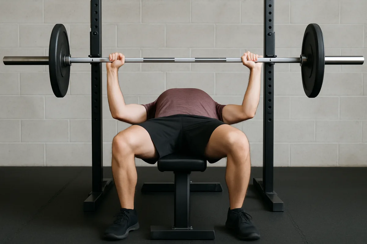 Bench press technique demonstration