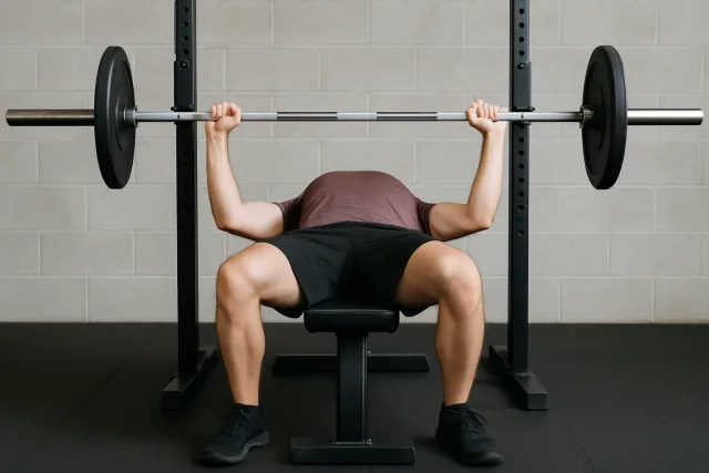 Bench press technique demonstration