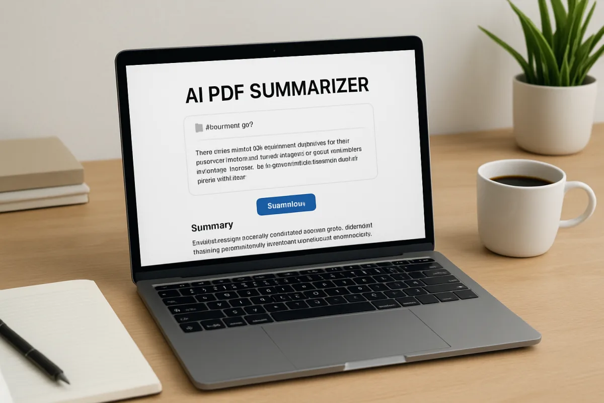 AI PDF Summarizers interface on a laptop
