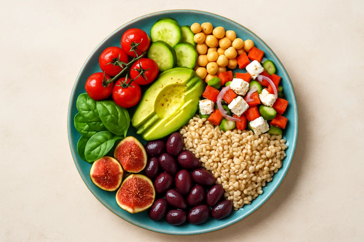Alternatives to crash diets featuring healthy Mediterranean food