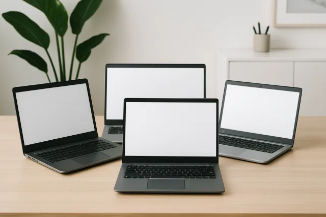 Best budget laptops displayed on a desk