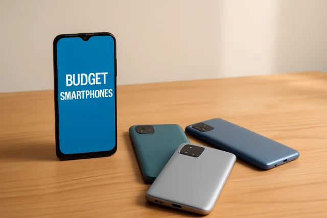 Best budget smartphones displayed on a table