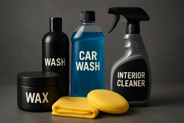 Best car detailing products displayed on a clean surface
