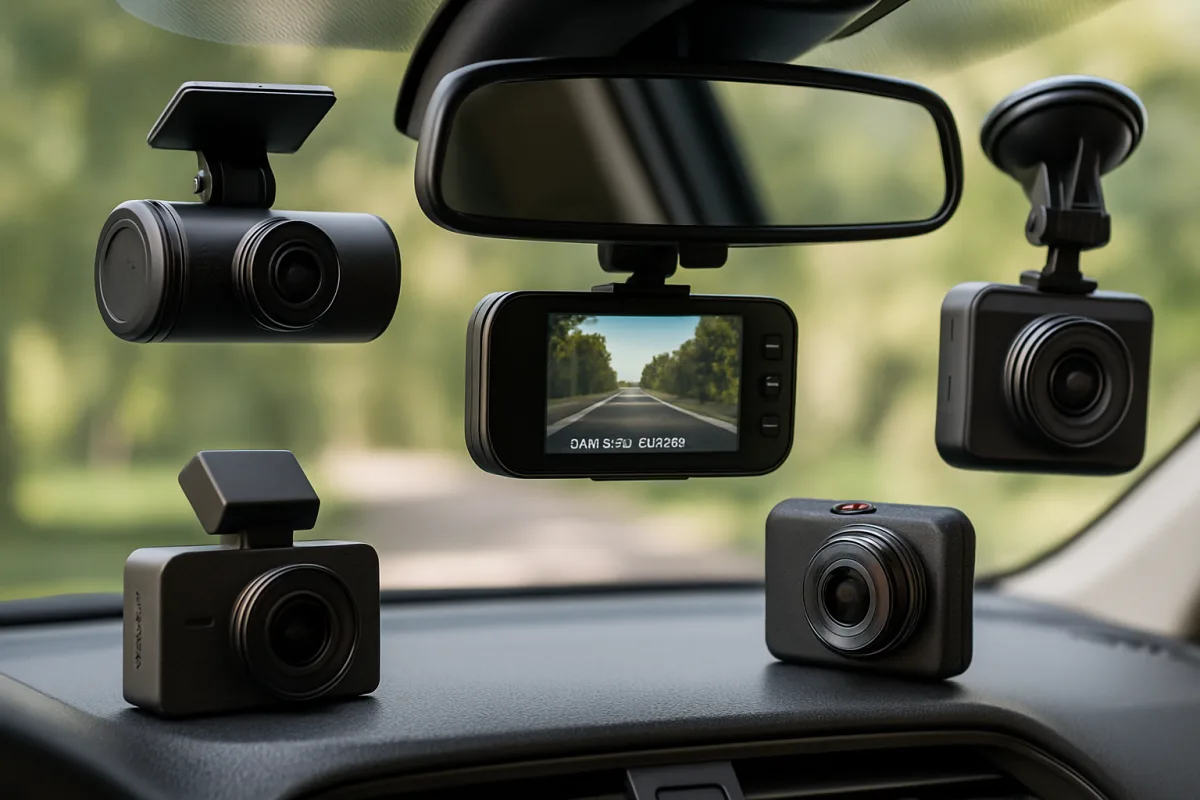 Best dash cams displayed in a car setting