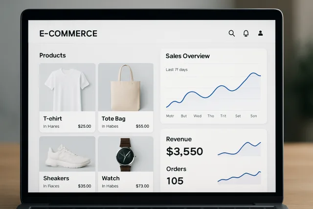ecommerce website builders interface