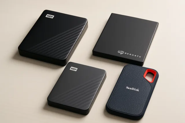 Best External Hard Drives displayed on a desk