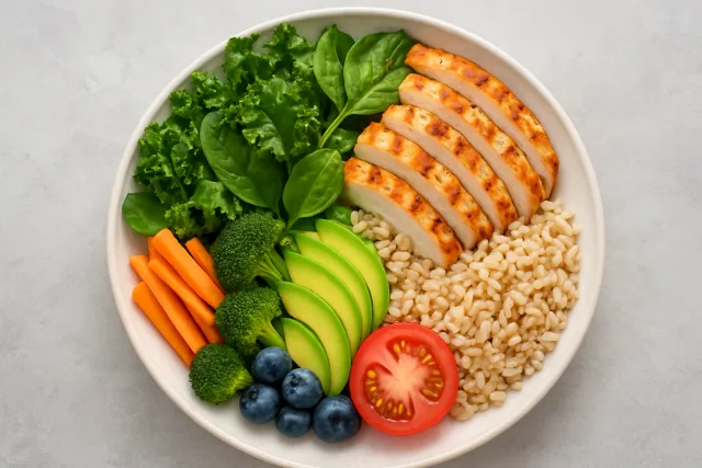 Best foods for weight loss including greens, proteins, and fruits.