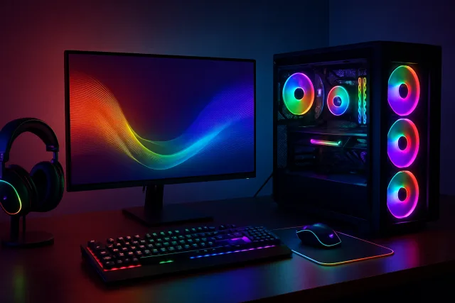 Best Gaming PCs setup with RGB lighting and gaming peripherals