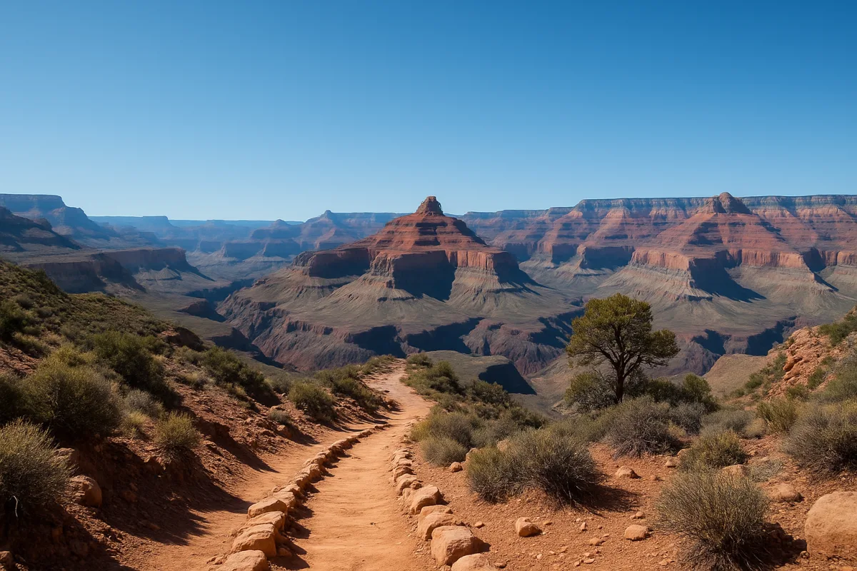 Scenic hiking trail in the Grand Canyon