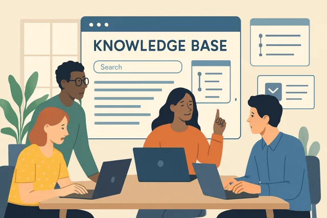 knowledge base software interface in a collaborative workspace