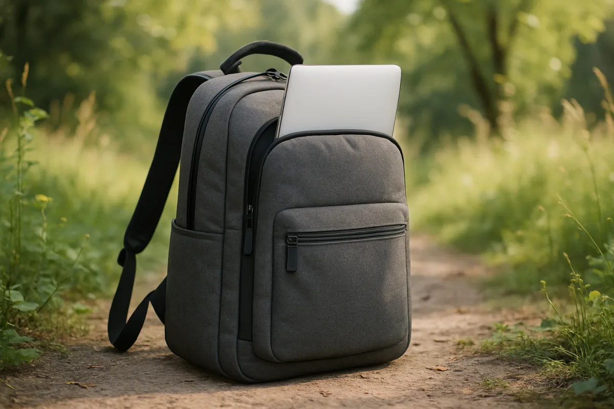Best laptop backpacks displayed in a natural setting