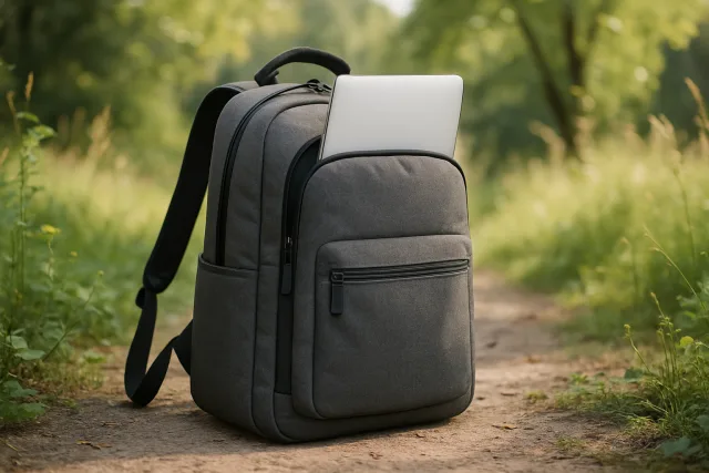 Best laptop backpacks displayed in a natural setting