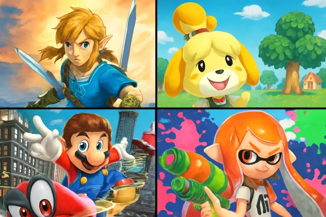 Best Nintendo Switch Games collage featuring popular titles.