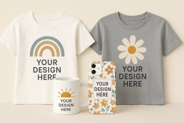 Print on Demand Platforms showcasing custom products
