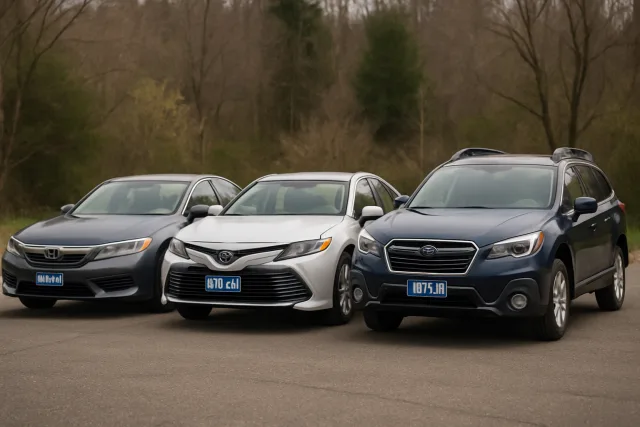 Reliable used cars including Honda Accord, Toyota Camry, and Subaru Outback