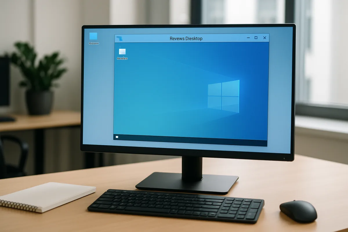 Remote desktop software interface on a computer screen