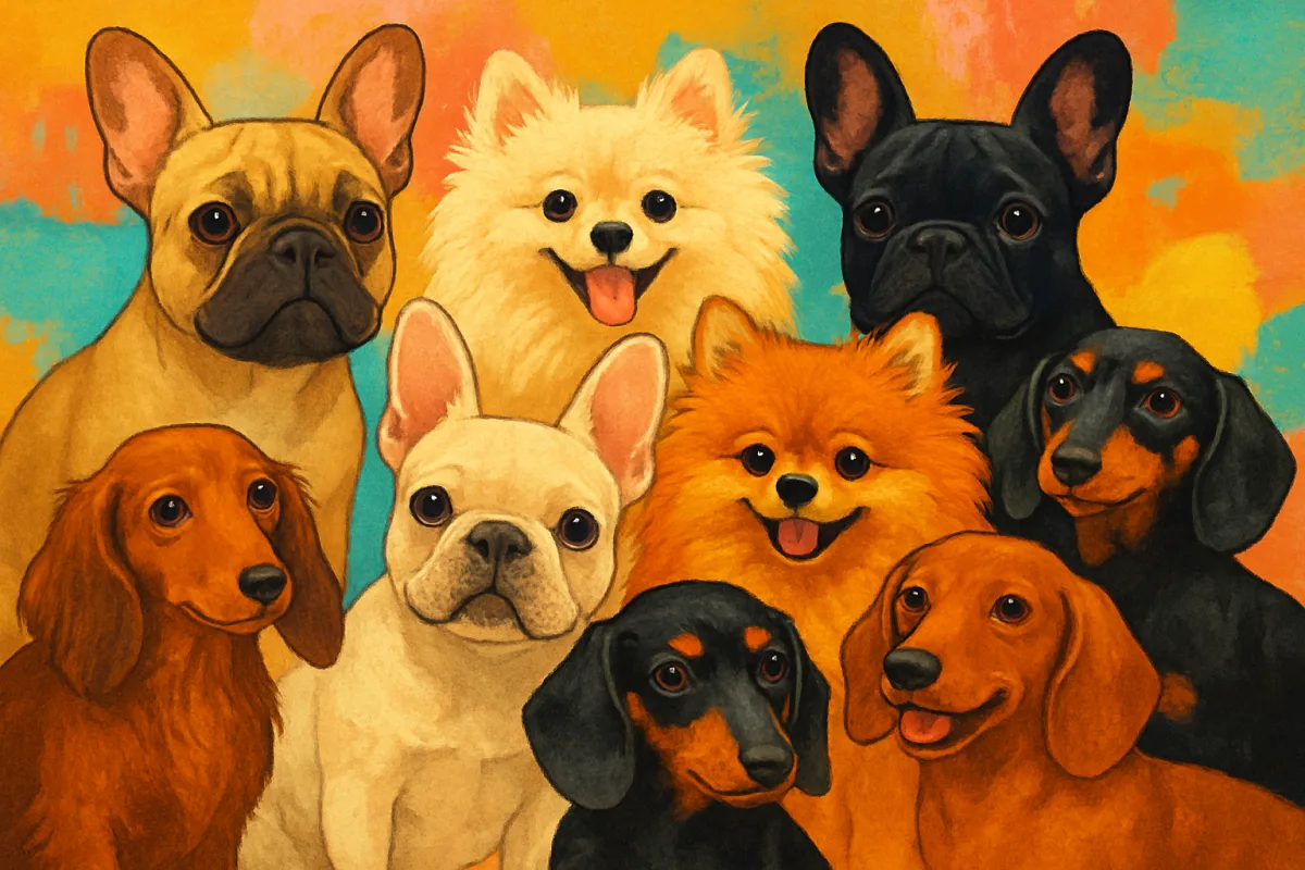 Best small dog breeds including French Bulldog, Pomeranian, and Dachshund