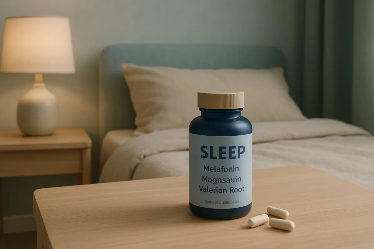 Best supplements for sleep including Melatonin, Magnesium, and Valerian Root.