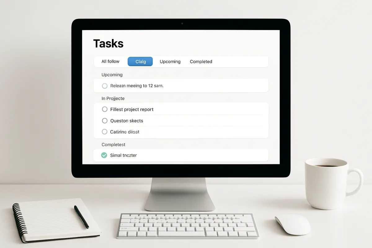 task management apps interface on a computer screen