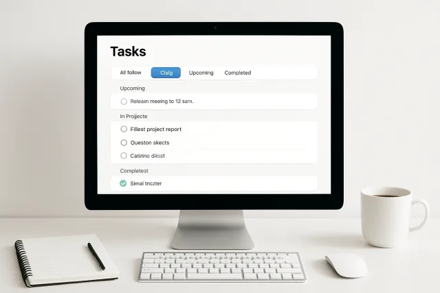 task management apps interface on a computer screen