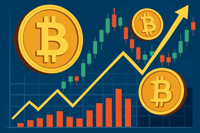 Bitcoin ETF concept with stock market graphics