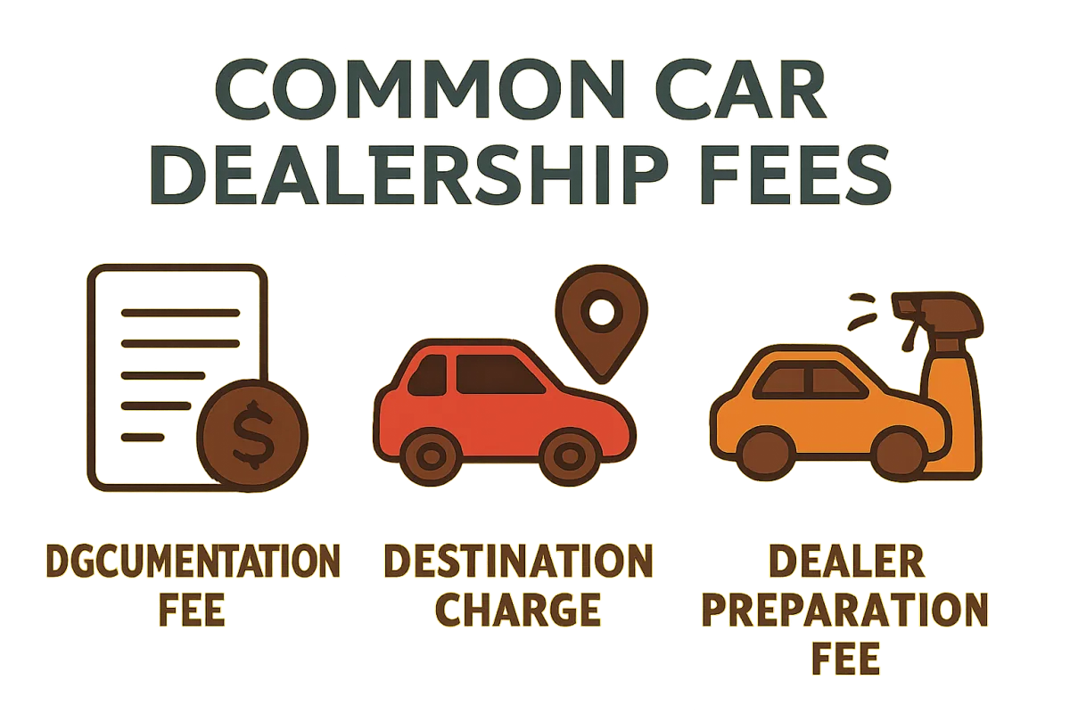 Illustration of car dealership fees