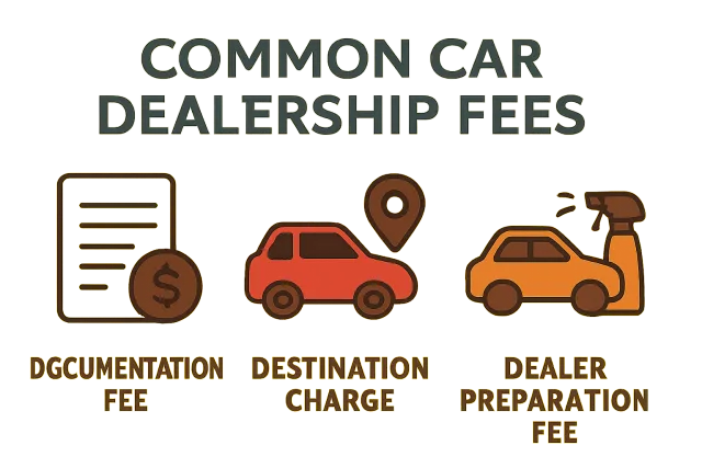 Illustration of car dealership fees
