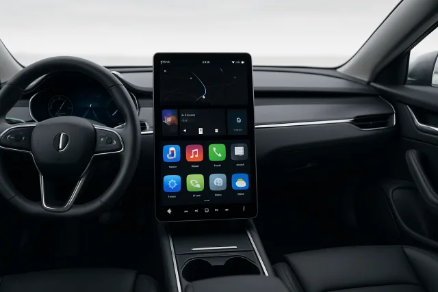Cars with the largest screens interior view