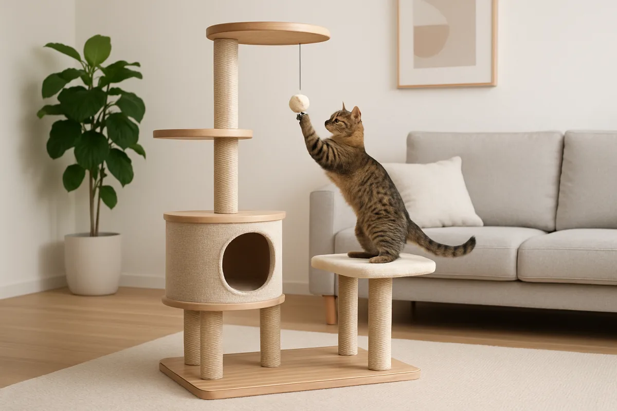 cat trees in a modern home environment