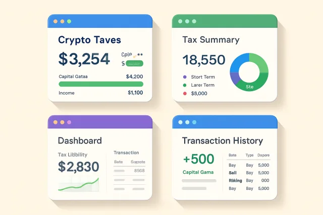 Crypto Tax Software interfaces comparison
