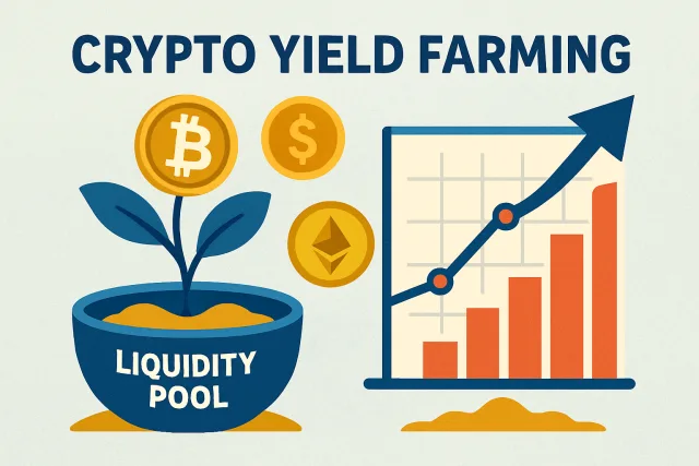 Crypto Yield Farming concept illustration