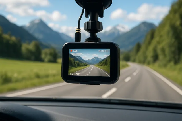 Dashboard cam capturing road view