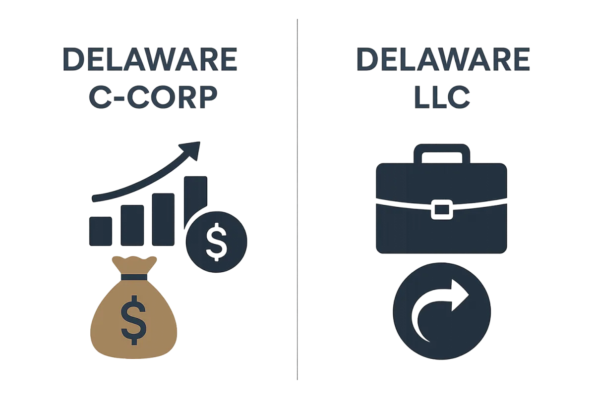 Delaware C-Corp vs LLC for Startups comparison