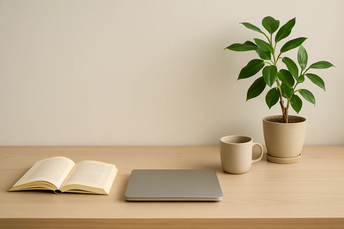 Digital Minimalism concept with a clean workspace
