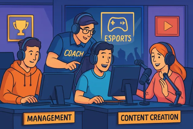 Esports careers beyond playing, showcasing diverse roles in the industry.