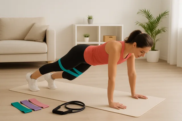 Gain muscle without a gym through bodyweight exercises and resistance bands.