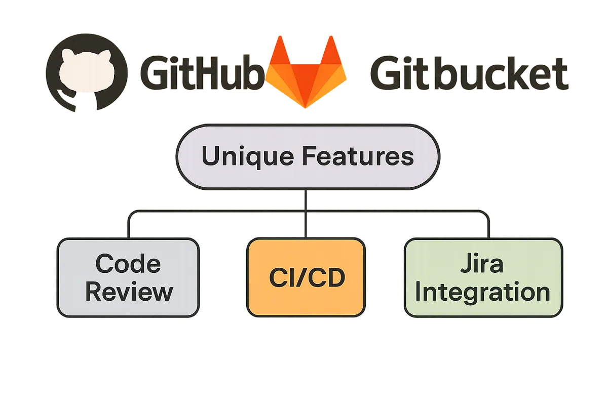 GitHub vs GitLab vs Bitbucket comparison image