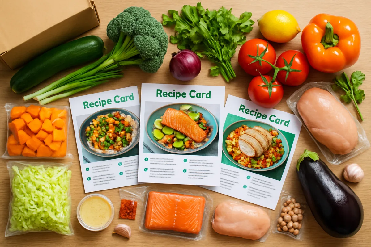 Healthy meal kit deliveries with fresh ingredients and recipes