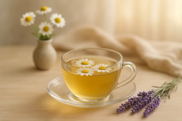 Herbal teas for deep sleep including chamomile and lavender