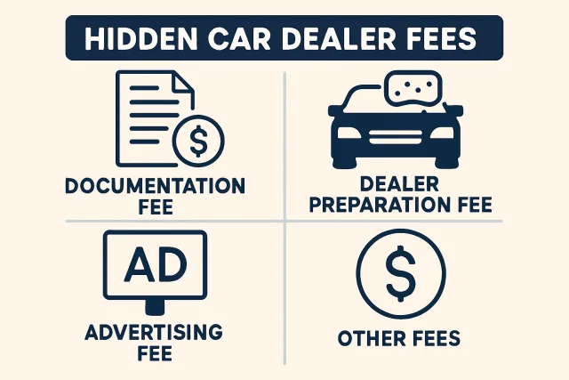 Hidden car dealer fees infographic