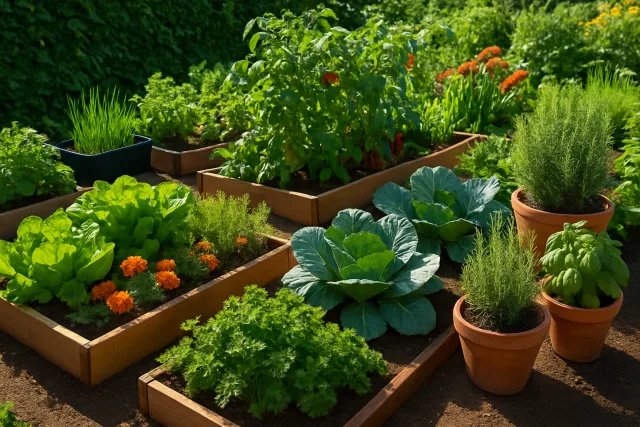 Home gardening for beginners with vegetables and herbs