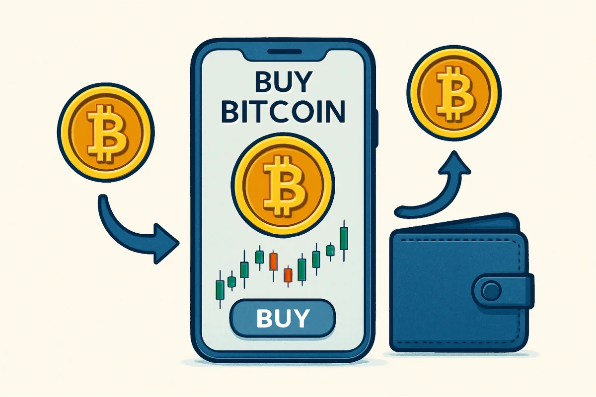 Illustration of how to buy Bitcoin