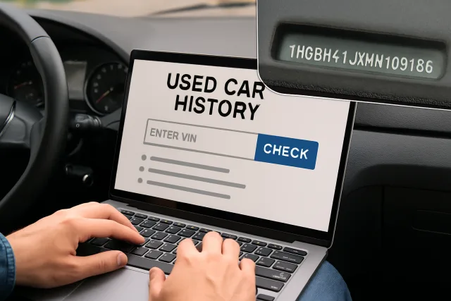 Checking a used car history using VIN