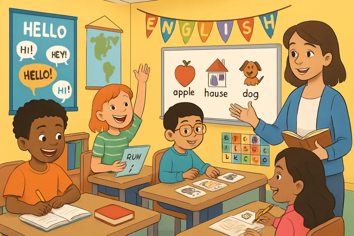 Learn English fast with immersive classroom activities