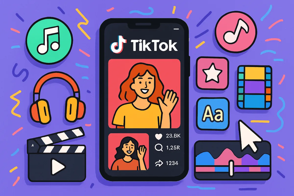 Creating viral TikTok videos with engaging visuals and editing tools